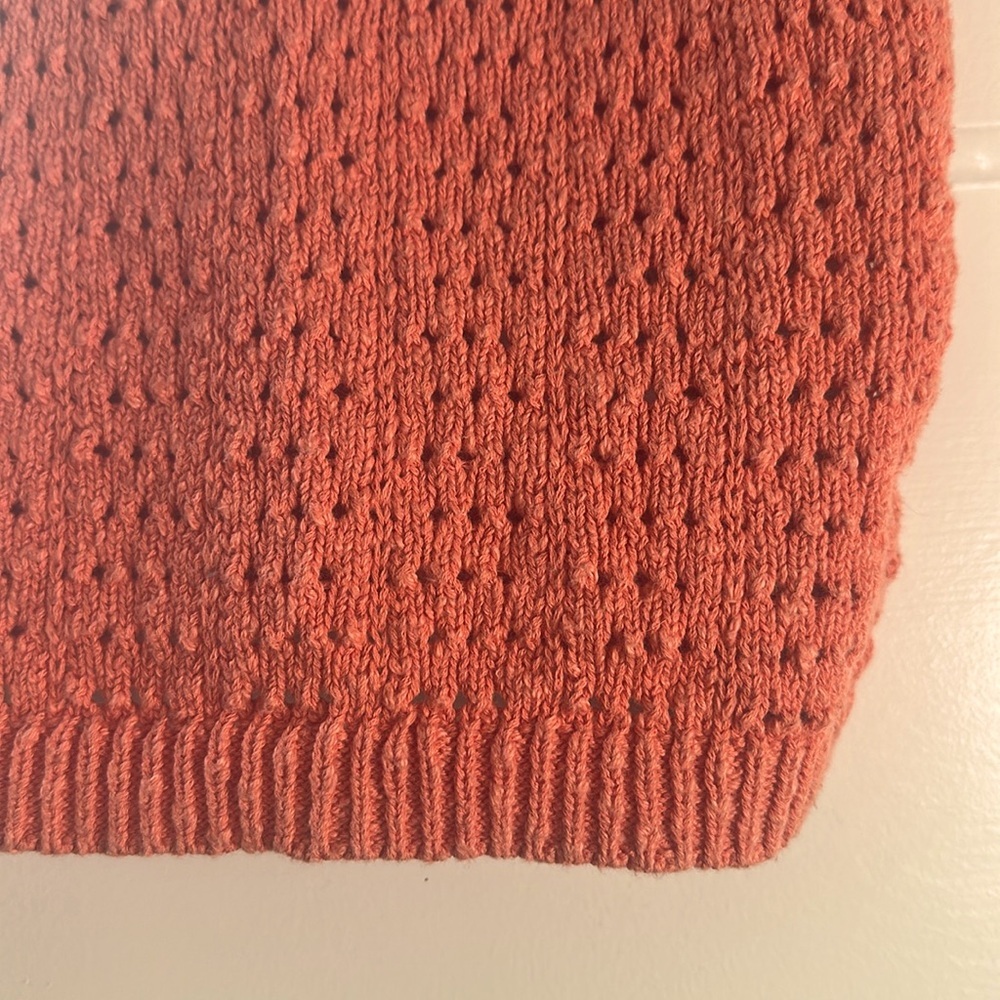 Madewell Open Stitch Orange Knit Women's Tank Top EUC Small - Picture 5 of 7